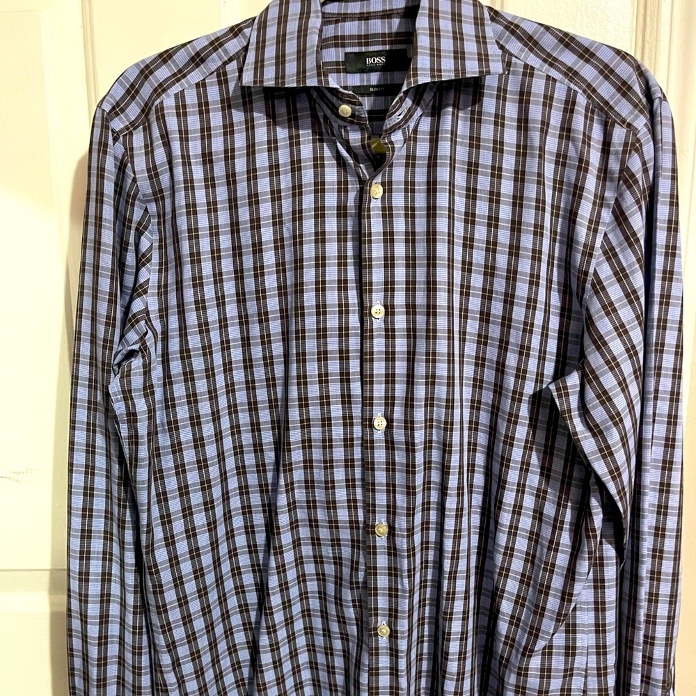 Hugo Boss plaid long sleeve